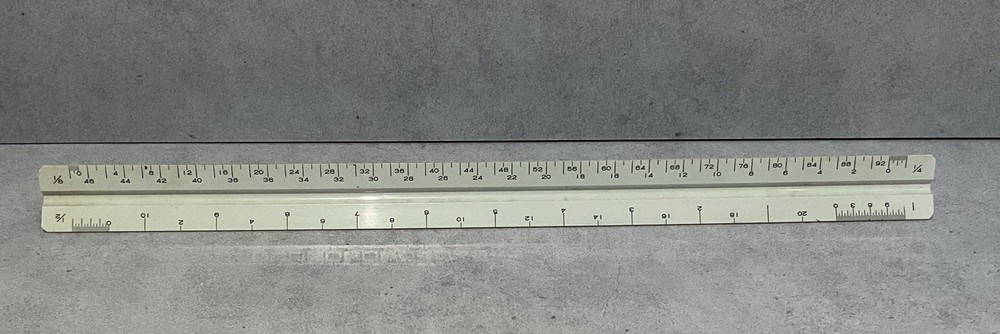 Vintage Teledyne Post 386T-590 Triangular Drafting Scale Ruler Made in Japan