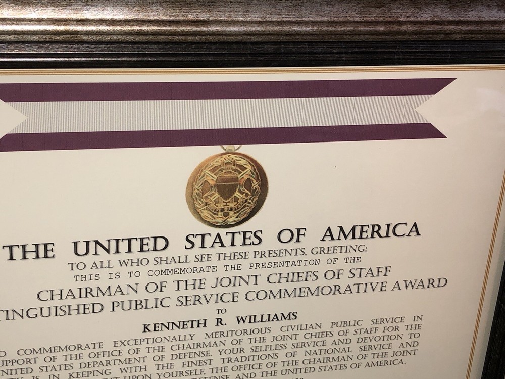 CJCS - COMMEMORATIVE AWARD FOR DISTINGUISHED PUBLIC SERVICE CERTIFICATE ~ Type-1