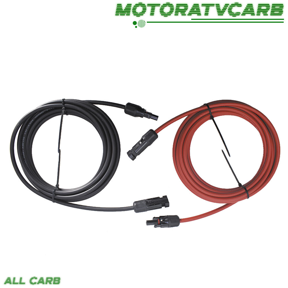ALL-CARB 10 AWG 15 FT Solar Panel Extension Cable Wire Connector Black + Red