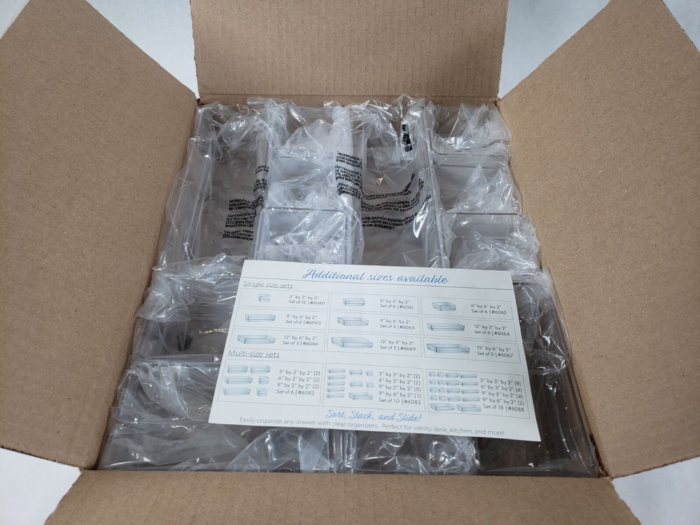 STORi SimpleSort 18-Piece Stackable Clear Drawer Organizer Set Multi-size