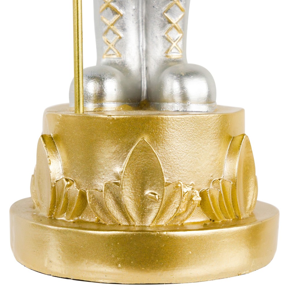 Northlight 13.5" Silver Metallic Christmas Nutcracker with Staff