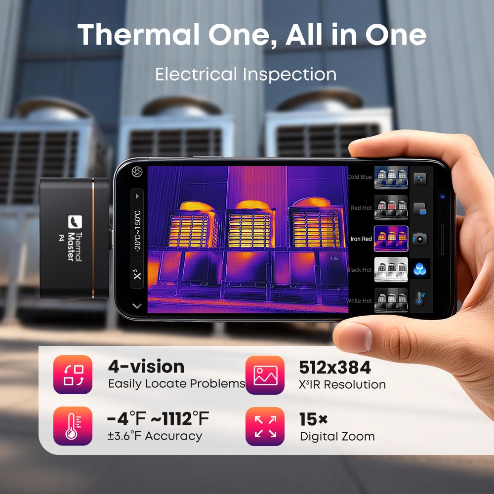 P4 Thermal Camera with Visual Camera for Android 512*384 X³IR Resolution 600℃