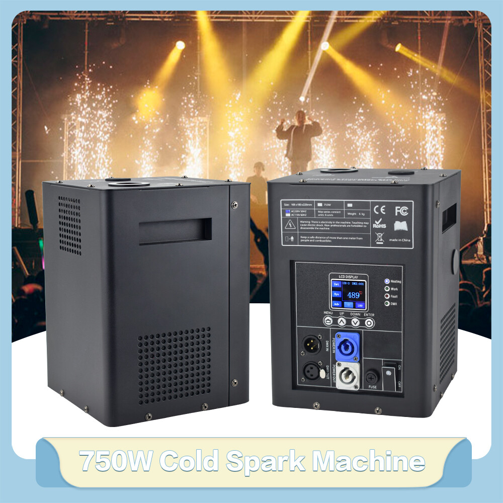 2Pcs 750W Cold Spark Machine Stage Effect DMX Firework Machine DJ Party Wedding
