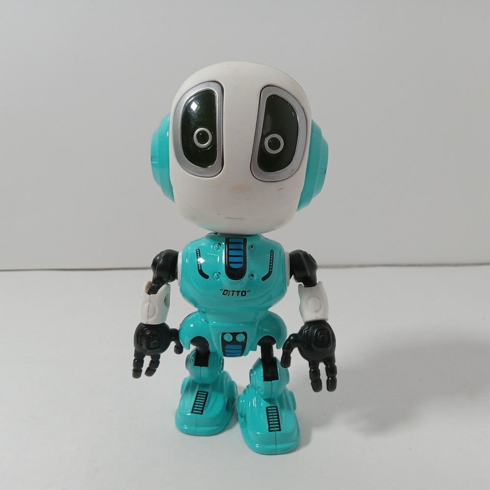 DITTO Voice Activated Talking Robot Die Cast Metal Movable Needs Battery