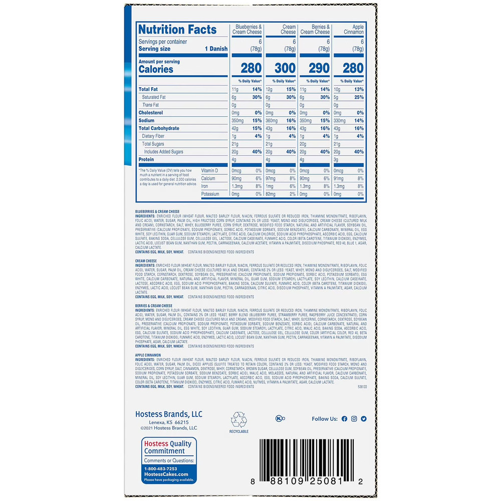 Hostess Danish Variety Pack, 2.75 oz. (24 Count)