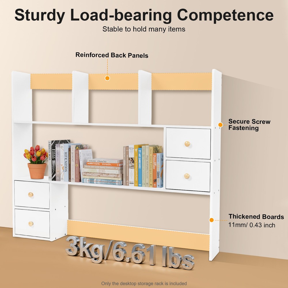 Desktop Organizer Office Storage Rack Self Desktop Rack Table Top Bookcase
