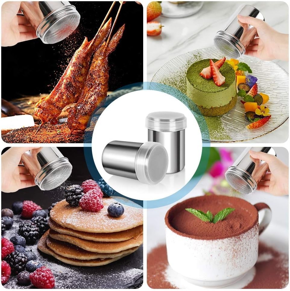 Rust-Proof Sugar Duster Set with Dust-Proof Lid - Essential Kitchen Accessory