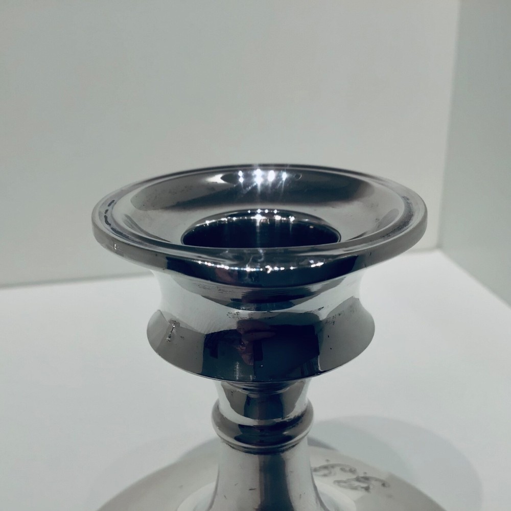 Nice Pair Solid Silver Art Deco Period Desk Candlesticks, 1925