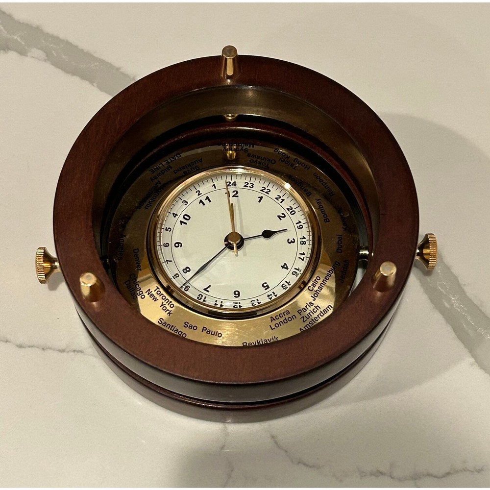 Nautical Clock Wood Made in Taiwan- Working Condition