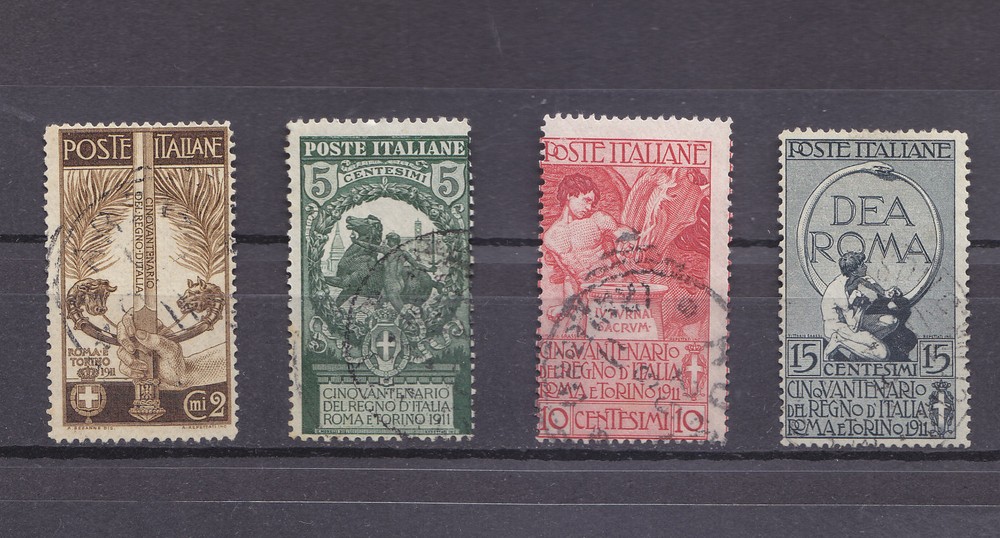 BB113-ITALIA-REGNO 1911 Plain 'D' Italy 4 Values
