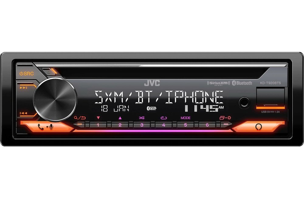 JVC KD-T920BTS In-Dash Single DIN CD Receiver with Bluetooth