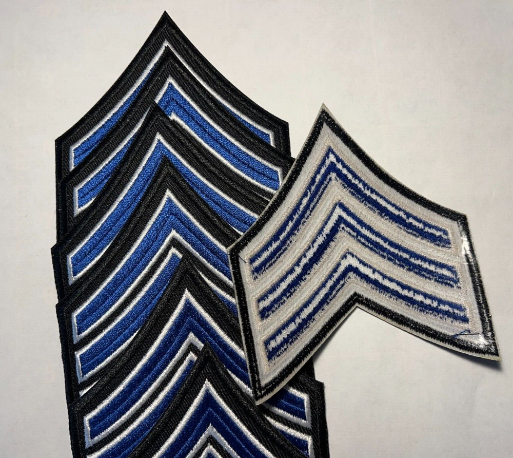 sergeant rank patch 3.5" tall chevron police patch 3 stripe Sergeant stripes