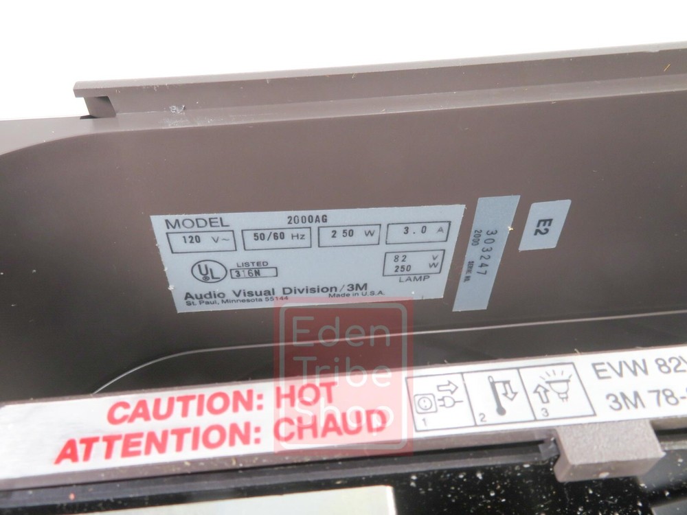 3M 2000 AG Compact Portable Overhead Projector Brown Needs Bulb