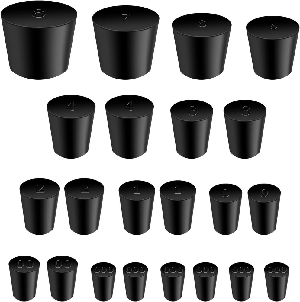 Comprehensive 22-Pc Assorted Rubber Stoppers - Reliable Sealing for Labs & Homes