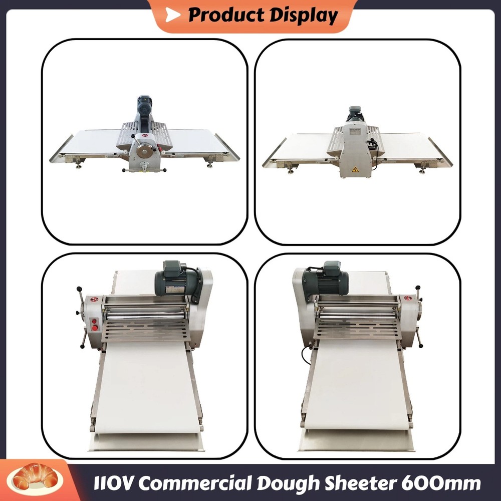 Commercial 110V Foldable Dough Sheeter Pastry Machine Conveyor Belt Width 600mm