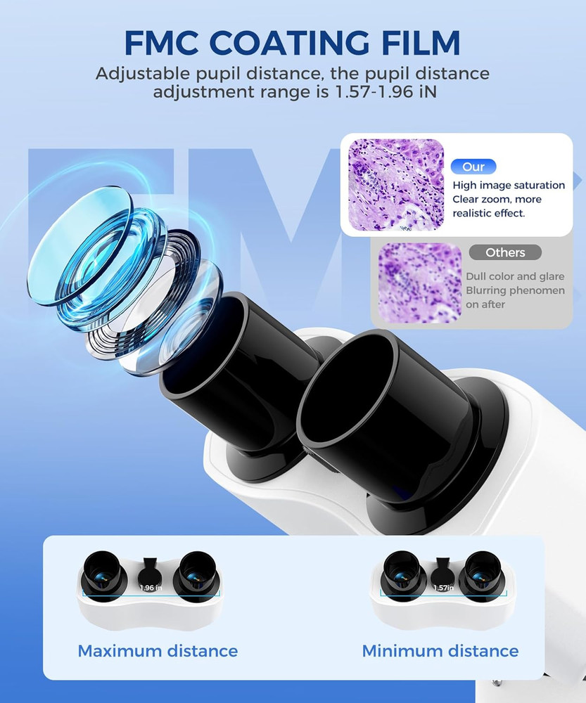 Compound Binocular Microscope for Adults, Professionals & Kids, Very Precise