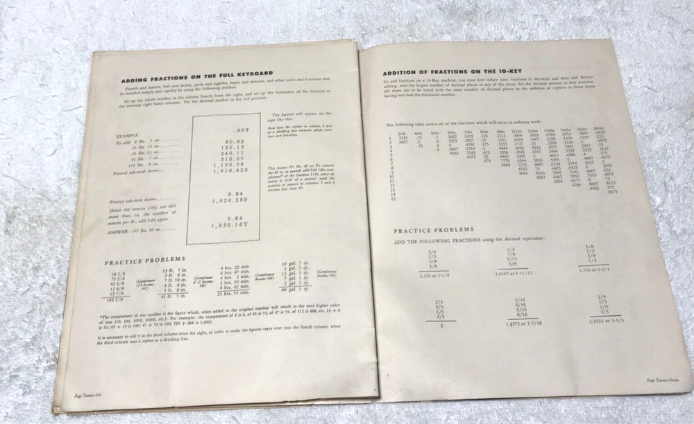 Vtge. Victor Adding Machine Operating Manual for Custom 60 & 70 Line Models.