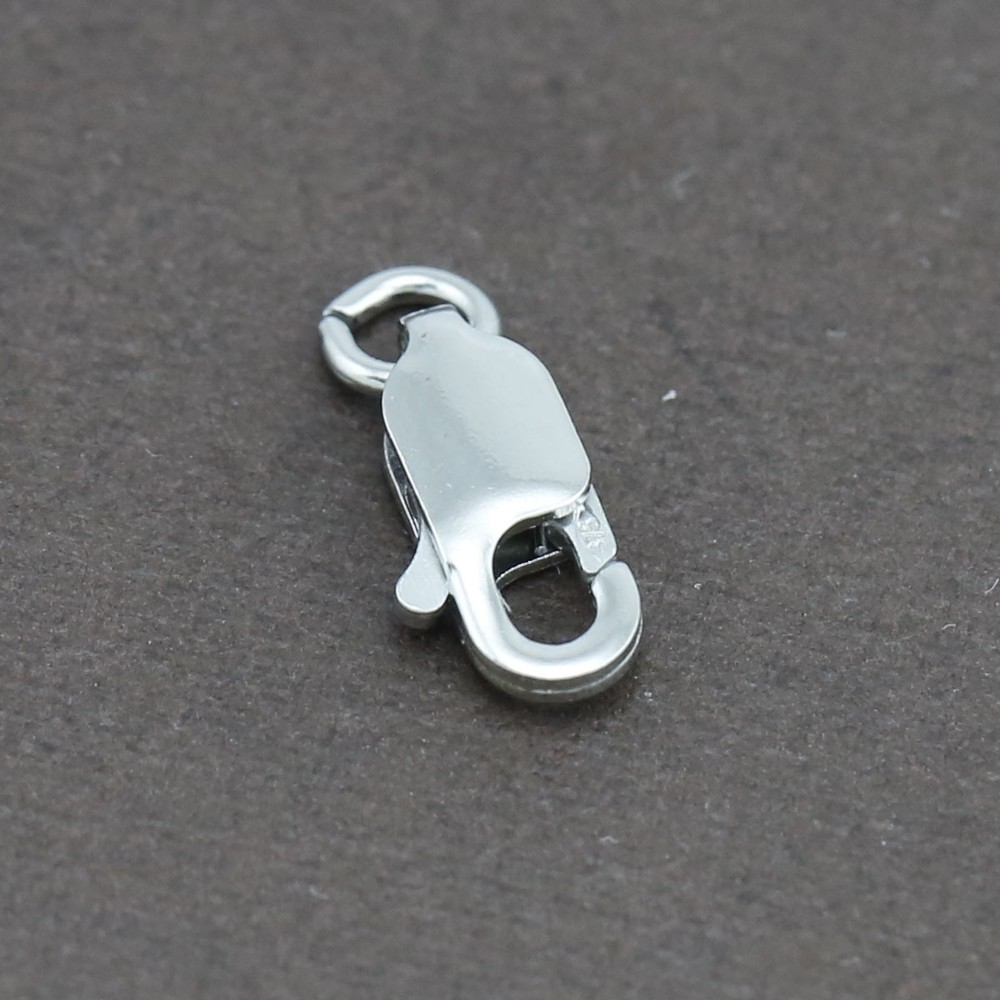 Genuine 9CT Solid White Gold Parrot Clasp 8mm Italy Made