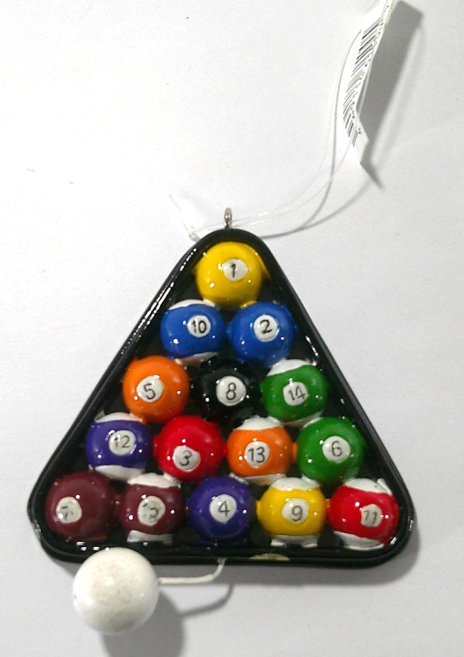 Hallmark Pool Billiard Balls in Racking Triangle Ornament
