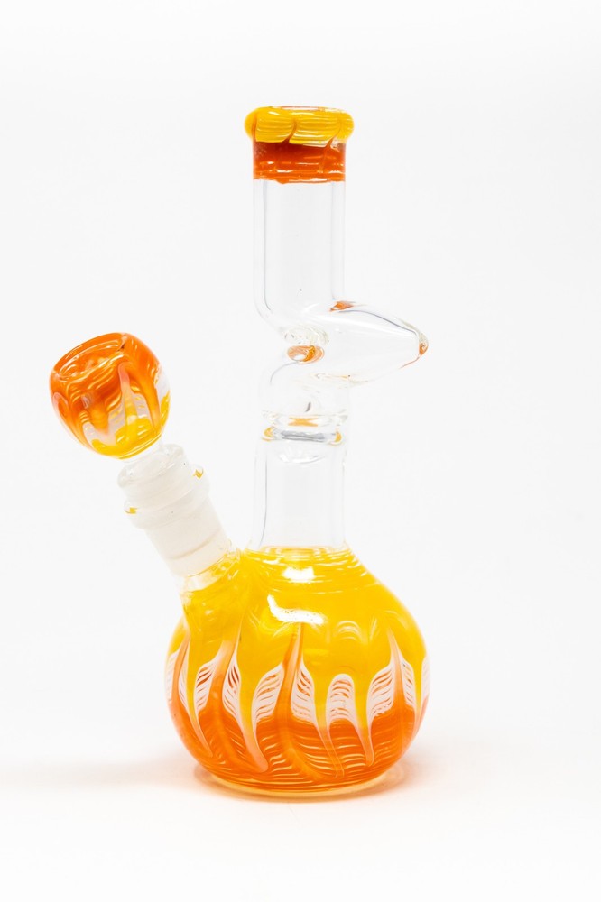 Hookah Water Pipe Glass 8" Candy Corn Designer Zong