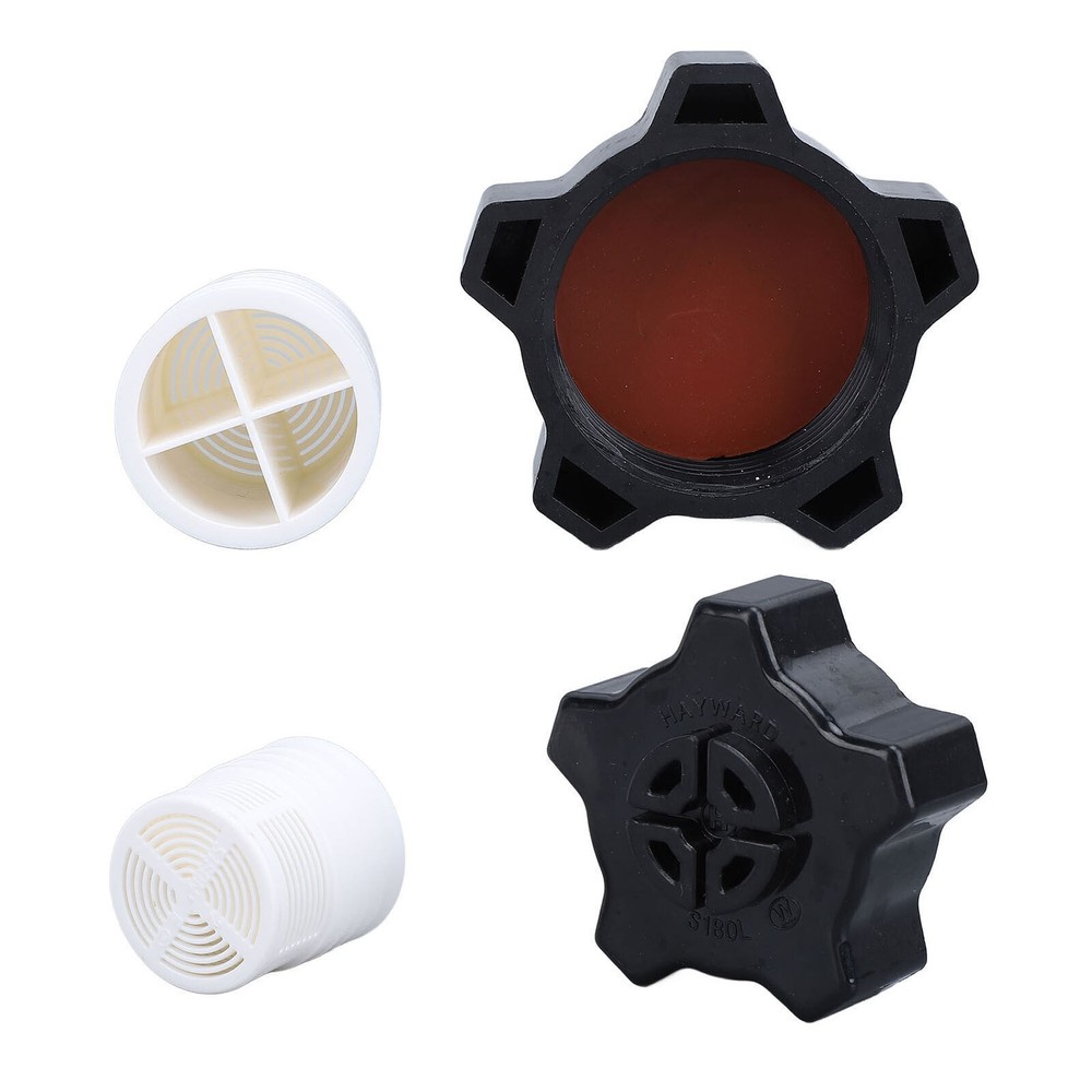 2 Set Drain Cap Assembly Pool Sand Filter Gasket Screen Replacement