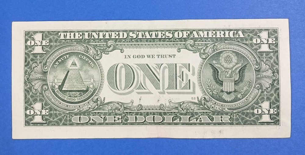 D73747883C $1 Misaligned Misprint One Dollar Bill 2017A Note