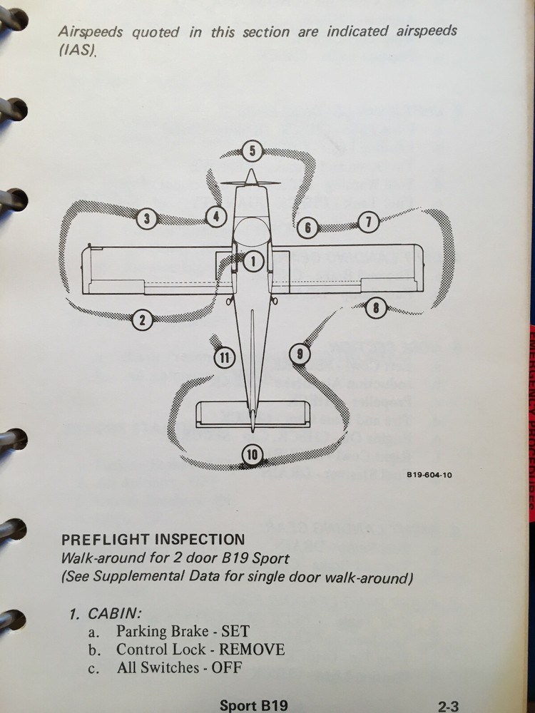 Beechcraft B-19, Sport 150 Pilot's Operating Manual