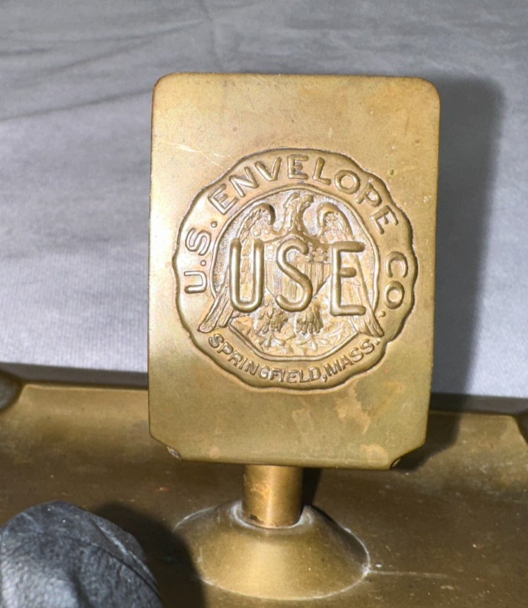 Bastian Bros. Solid Bronze USE Envelope Co. Match Holder Rochester NY - USED