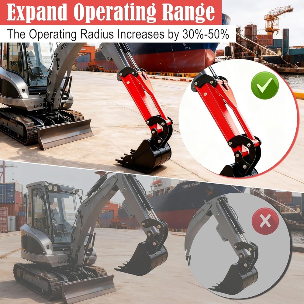 26" Universal Mini Excavator Arm Extension Kit for 0.8Tons-2tons Mini Excavator