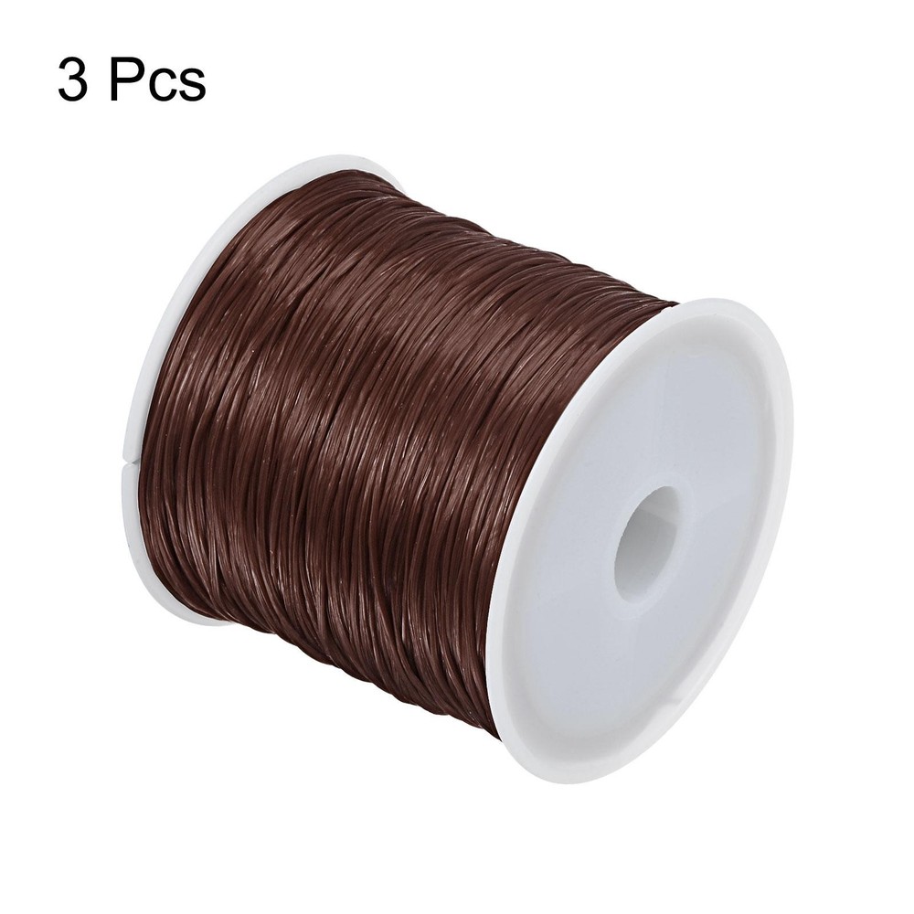 Elastic Cord DIY Making Stretchy String Craft Wire, Red Brown, 3 Rolls