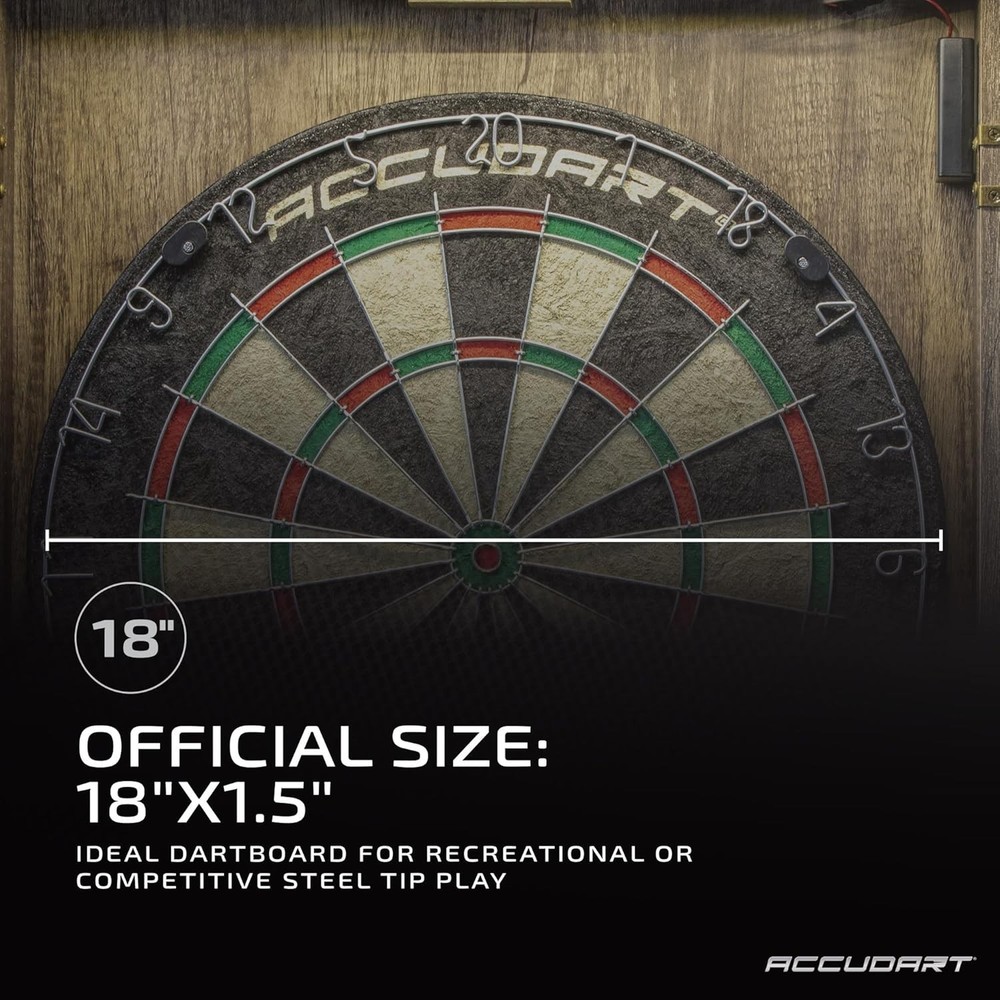 Official 18" Match Pro Dartboard Set with Automatic LED & Dart Storage Features