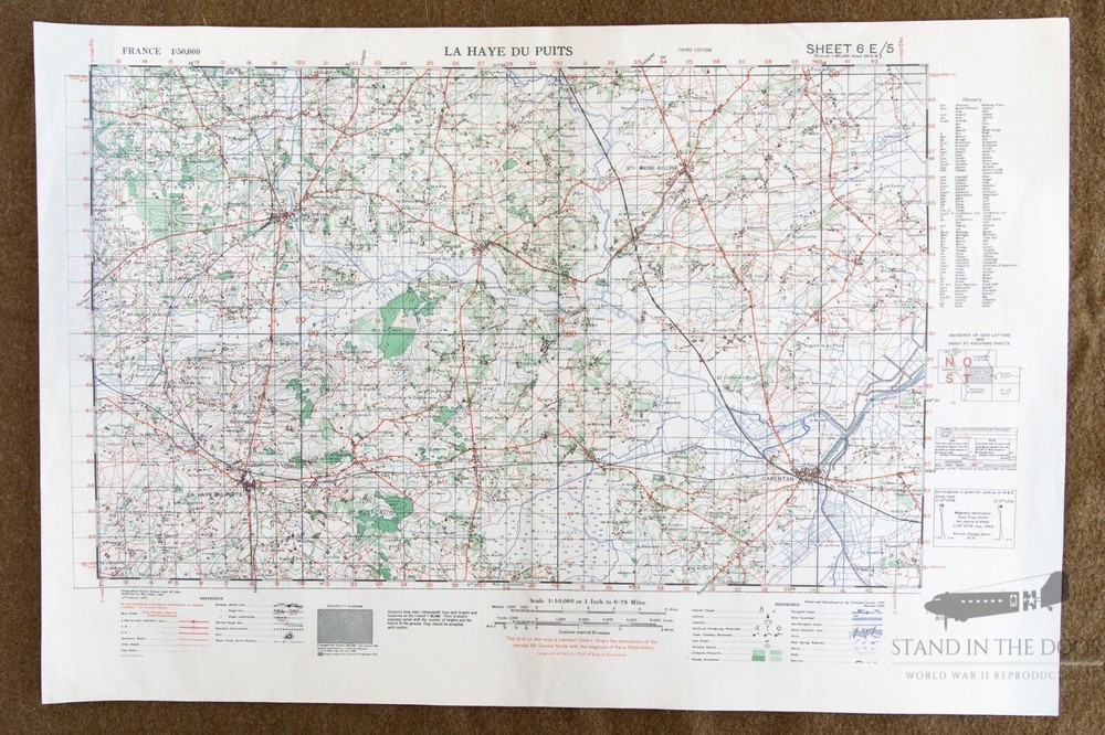 WW2 Normandy map D-Day map 51 La Haye Du Puits