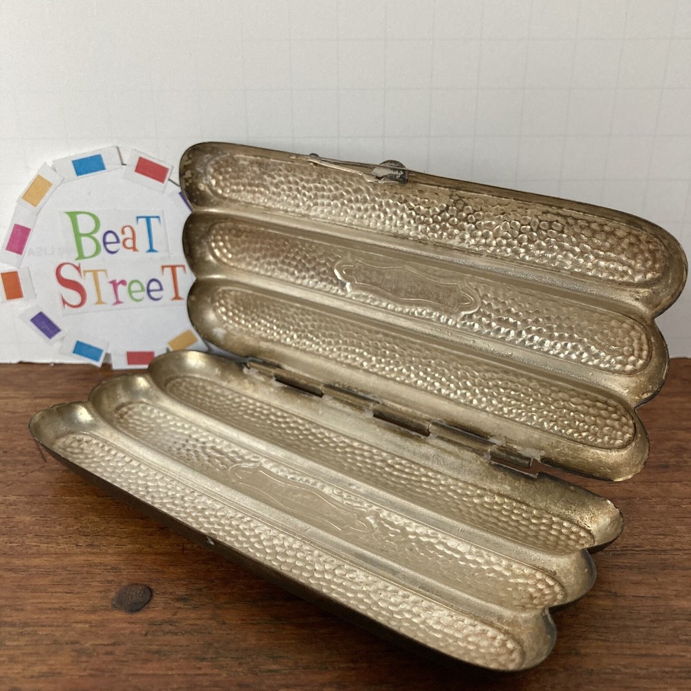 Antique Silver ? Patterned 3 Finger Cigar Case Engraved “J P Fleck”