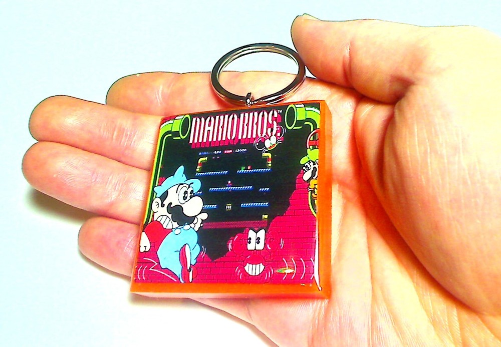 Mario Bros. Arcade Coin Door accessory Keychain