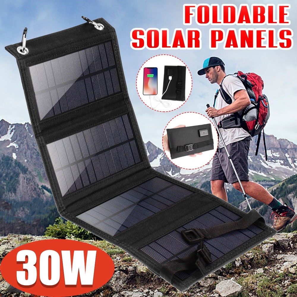 30W FOLDABLE SOLAR PANEL HOME GENERATOR CARAVAN BATTERY CHARGING CAMPING POWER