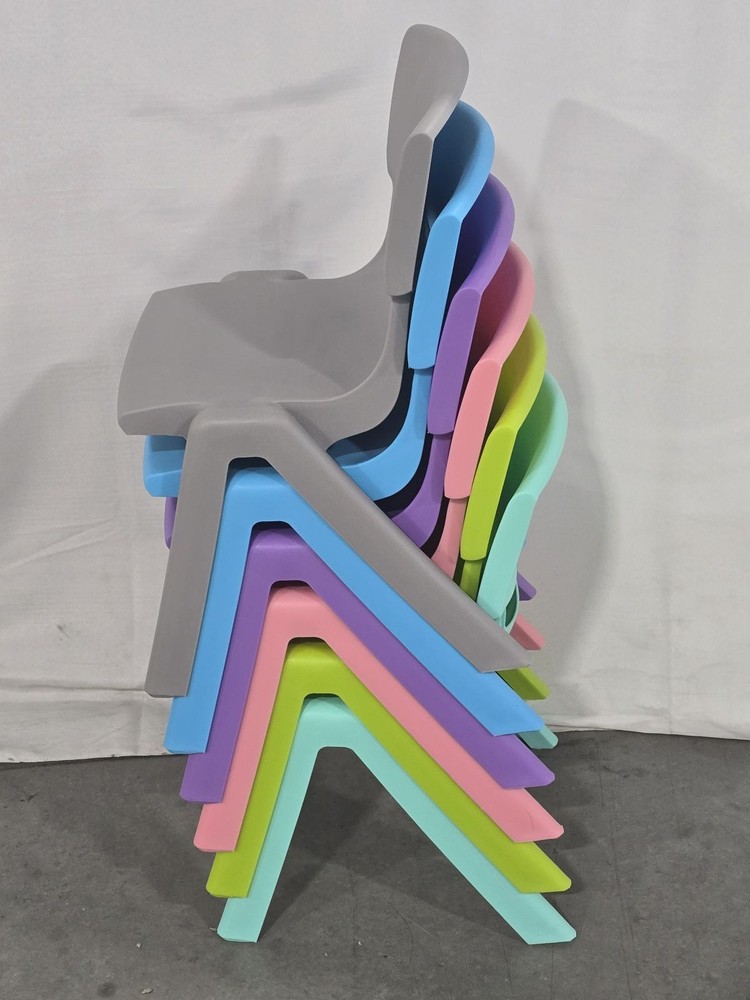 AXIDOU 6 PACK PREMIUM 11" H PLASTIC STACKABLE SCHOOL CHAIRS - MULTICOLOR