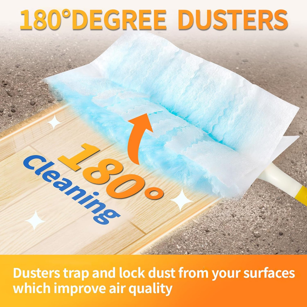 Electrostatic Duster Refills, 60 Count, Compatible with Swiffer, Unscented