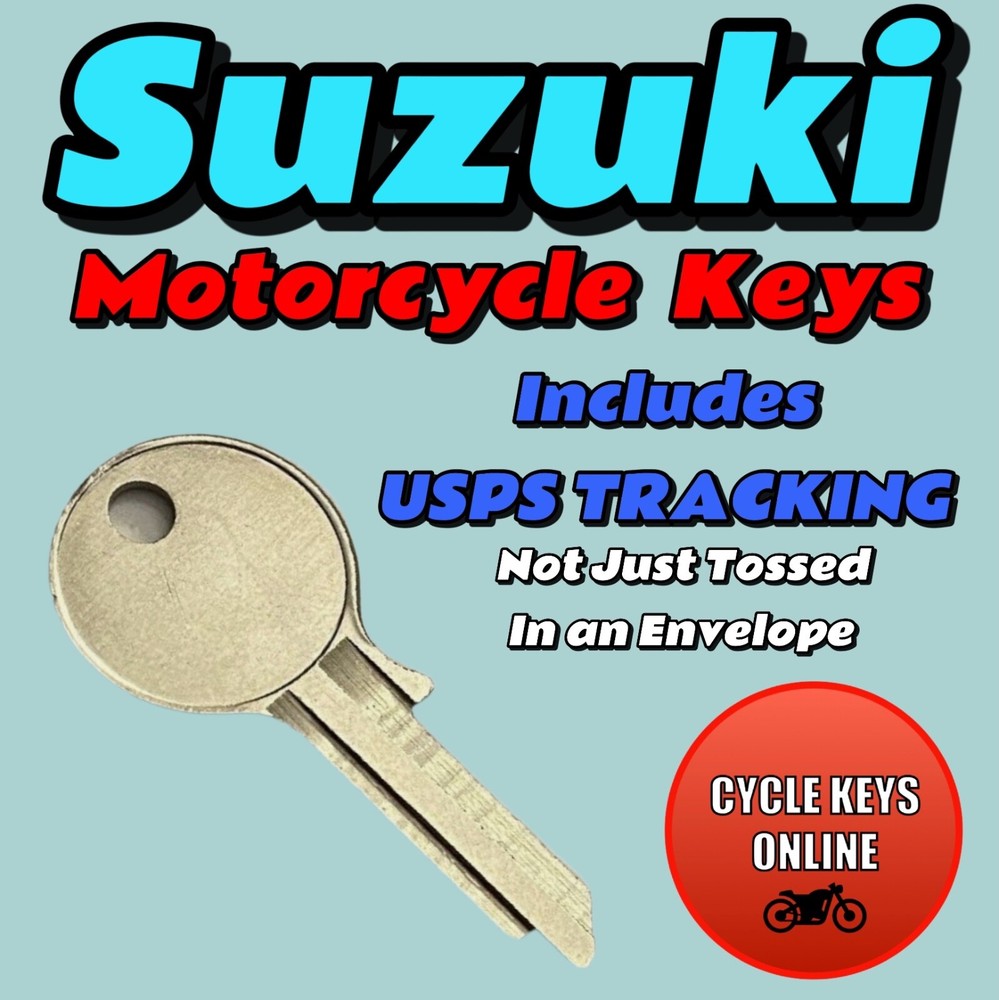 1960-70's Suzuki Motorcycle keys Cut to Code key for codes 1111-1555