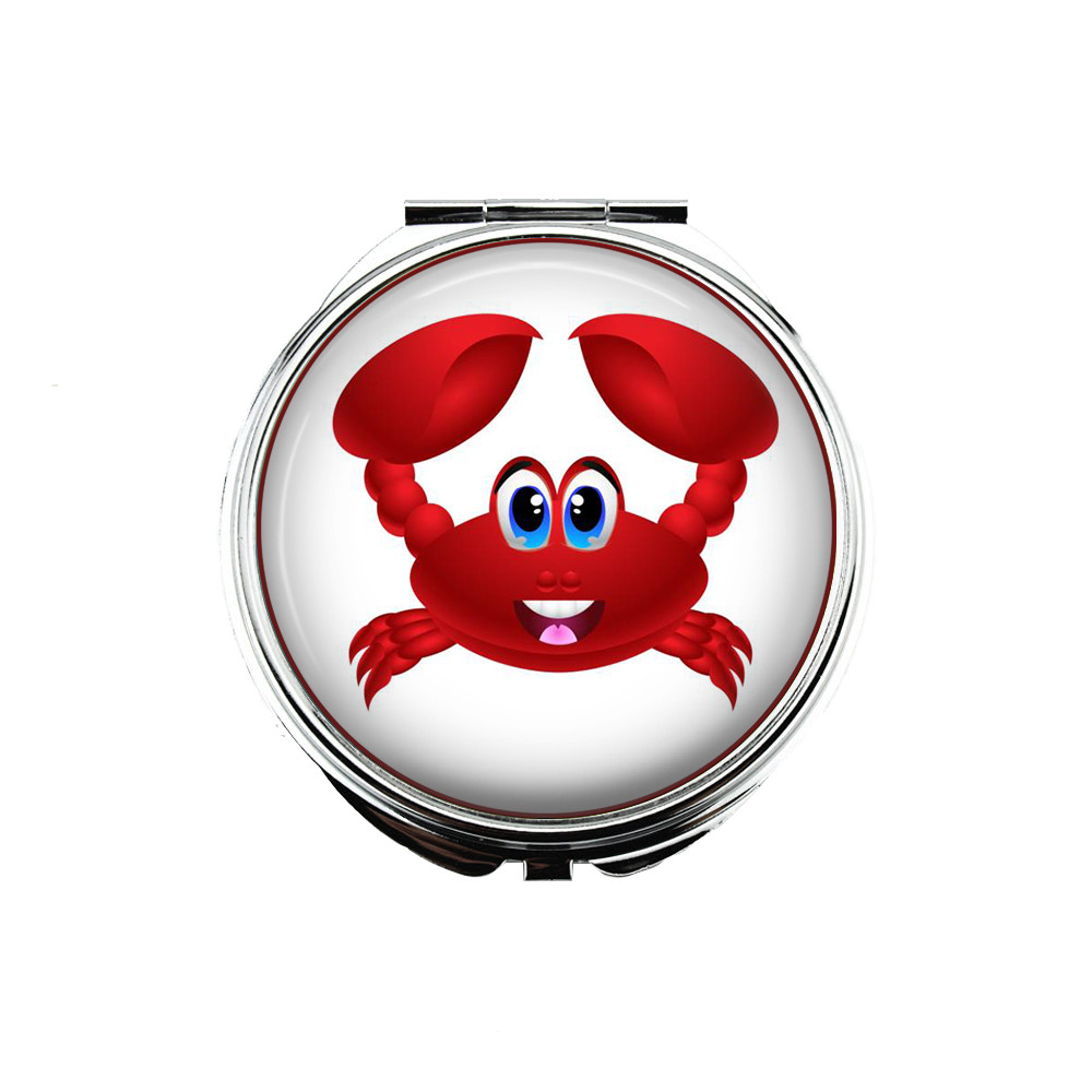 1 Crab Portable Makeup Compact Double Magnifying Mirror!
