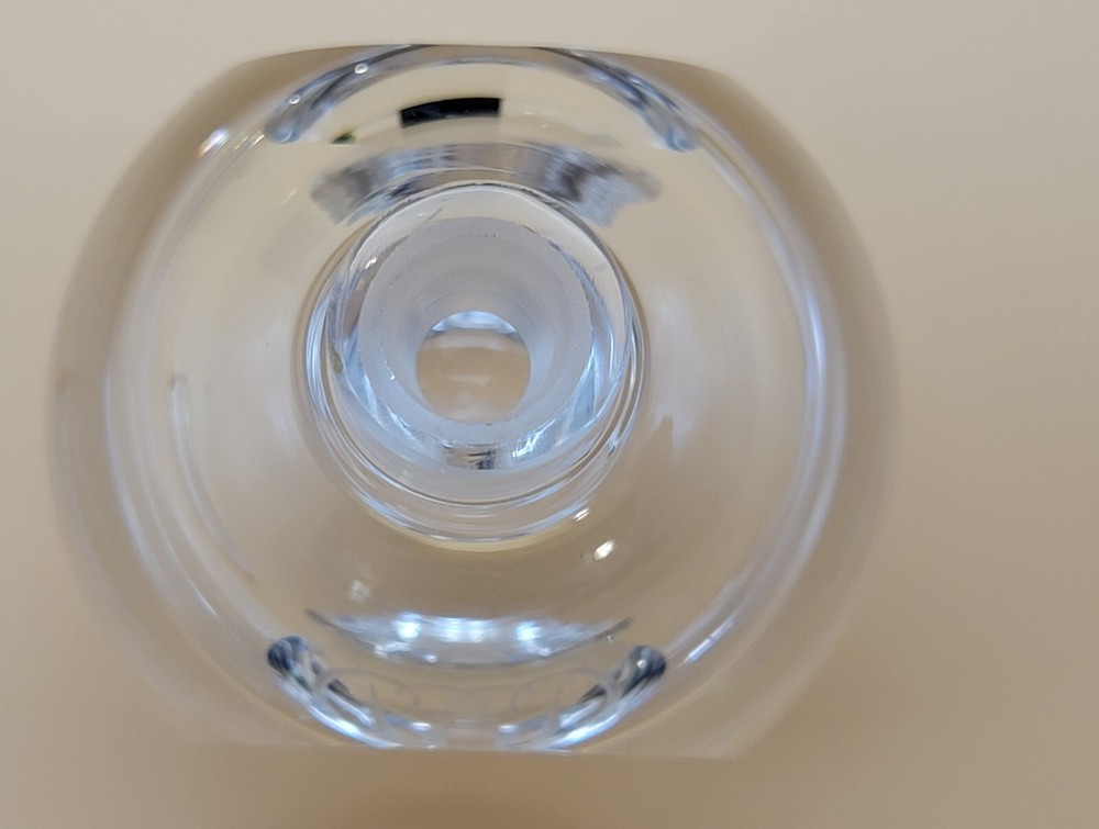 Orrefors Crystal Perfume Bottle Dabber Etched Design Signed