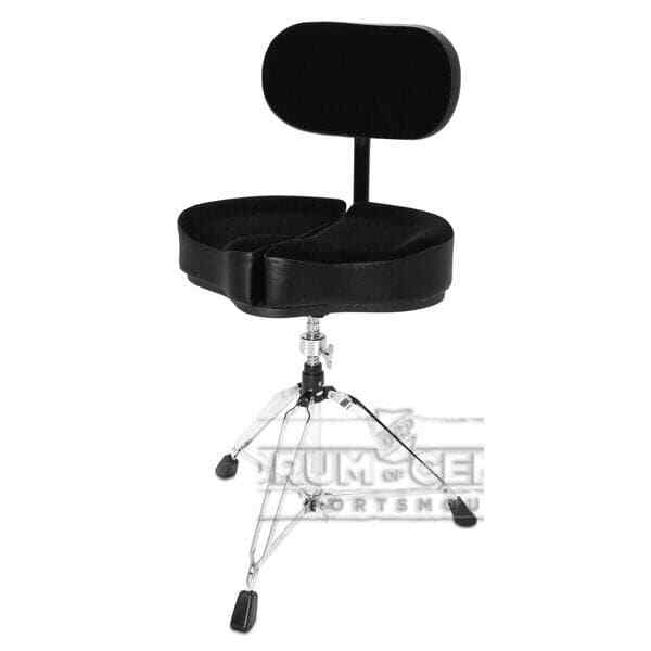 Ahead Spinal-G 3-Leg Saddle Drum Throne Black w/Backrest
