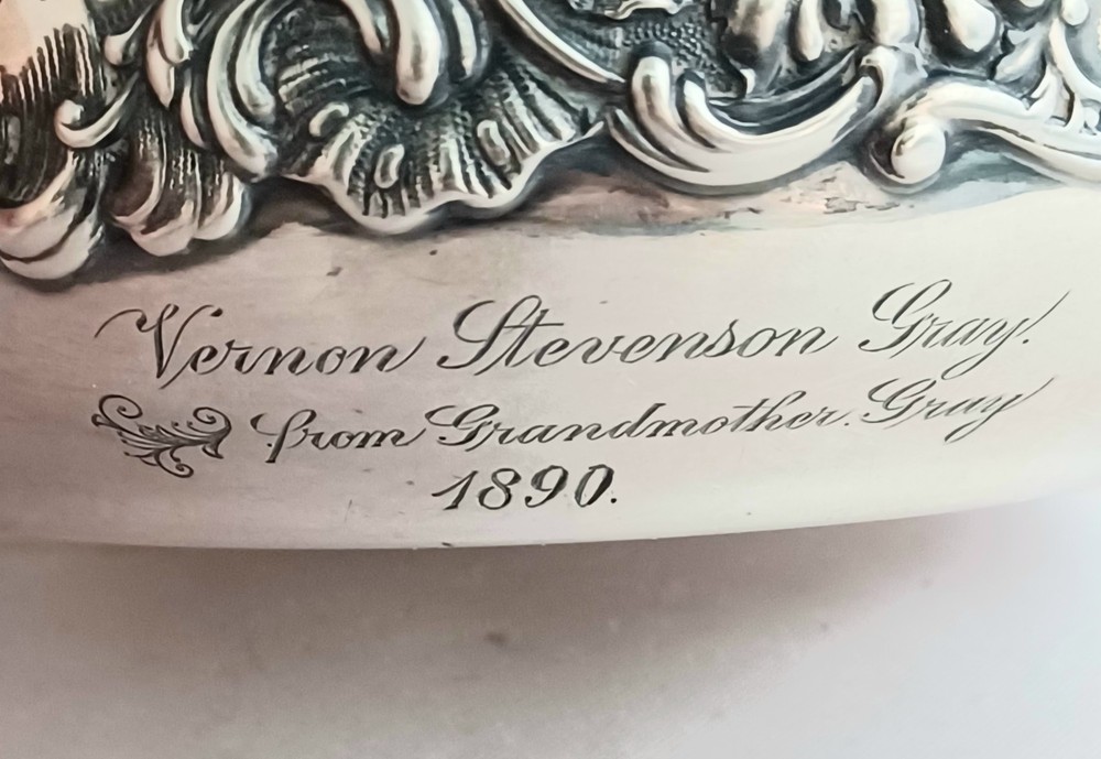 Shiebler Sterling Repoussed Wine Coaster? Dated 1890