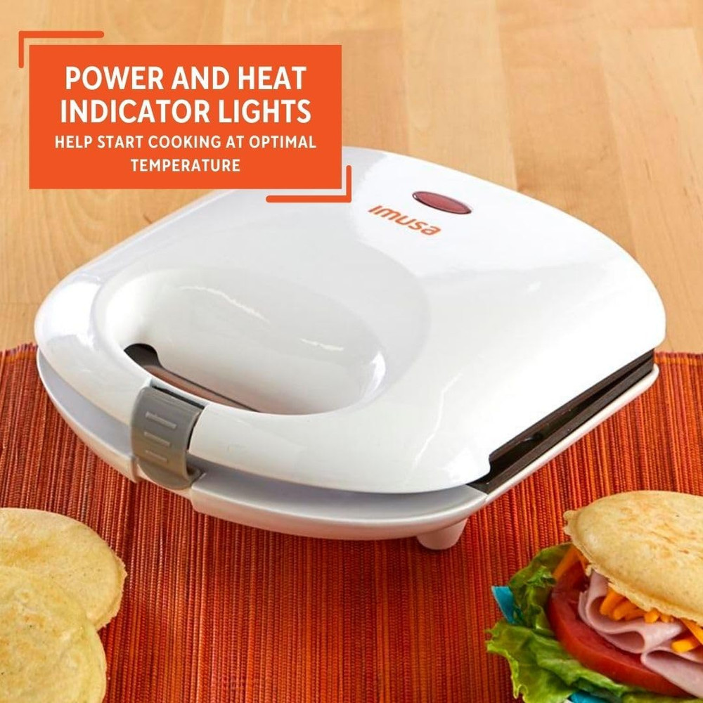 2 Slot Electric Arepa Maker, White