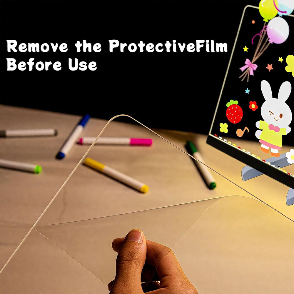 Children's Luminous Drawing Board, LED Note Board with Colors, Light Board for D
