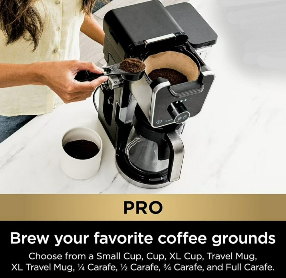 Ninja CFP301 DualBrew Pro System 12-Cup Coffee Maker, Single-Serve for Grounds