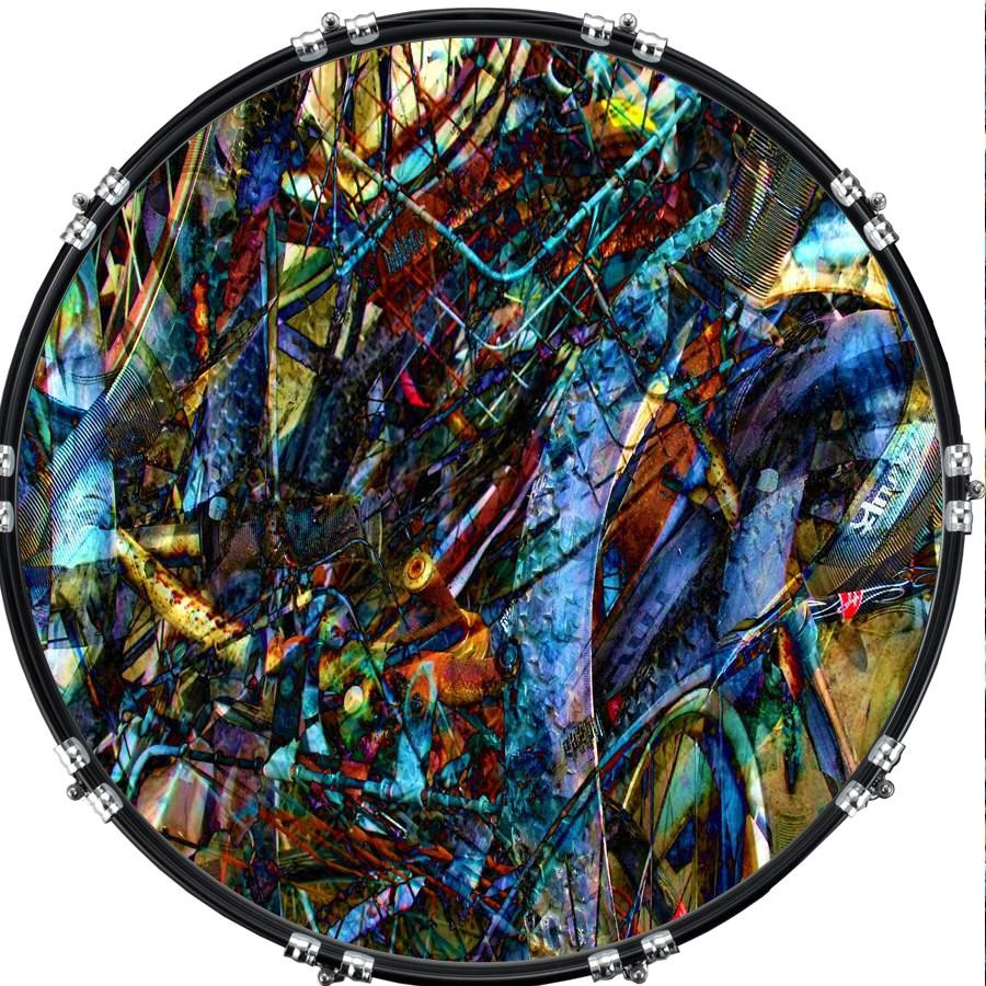 20" Custom Bass Kick Drum Front Head Skin Graphical Abstract 21