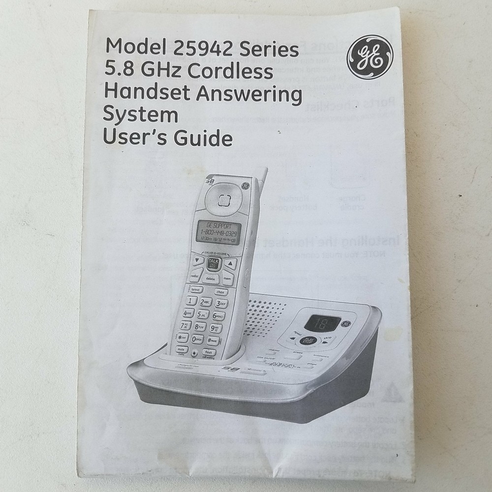 GE Model 25942 Series 5.8 Ghz Cordless Handset Users Guide