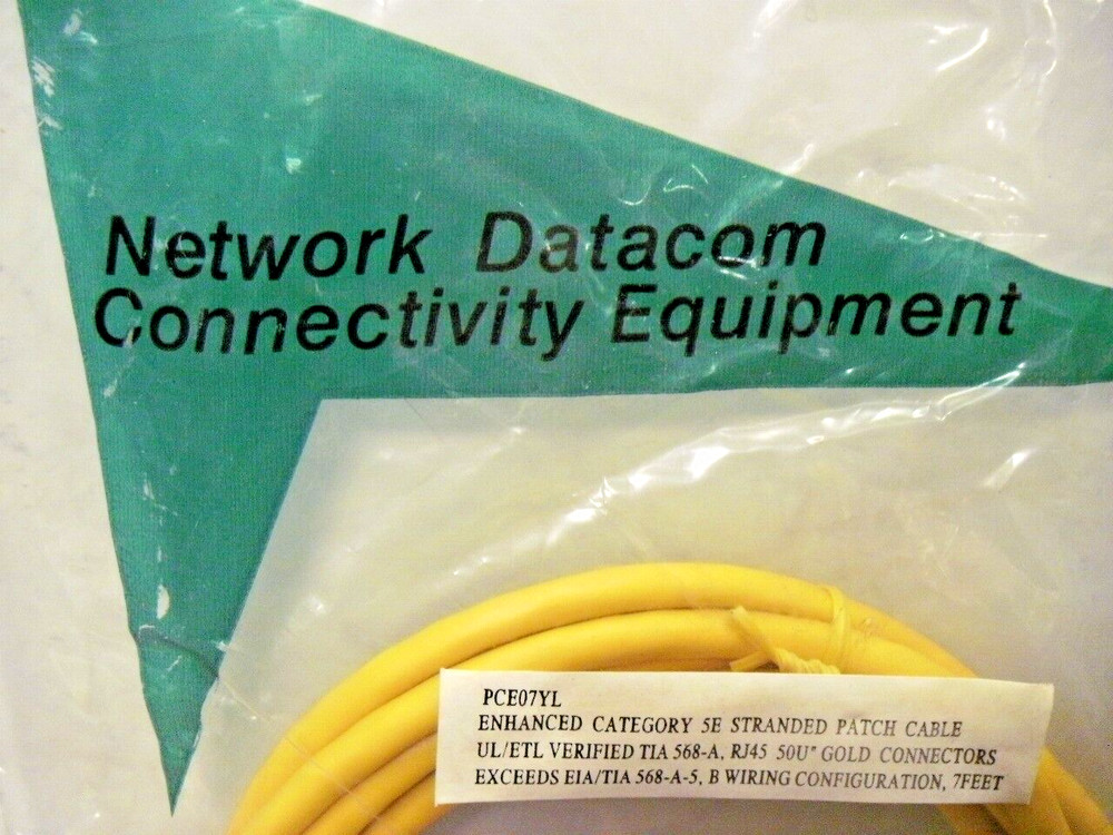 Network Datacom Enhanced CAT5e 7' Long Stranded Patch Cable RJ45 Gold Connectors