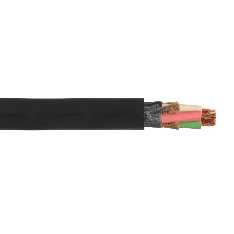 75' 1/3 Type W Portable Power Cable Black CPE Jacket 2000V