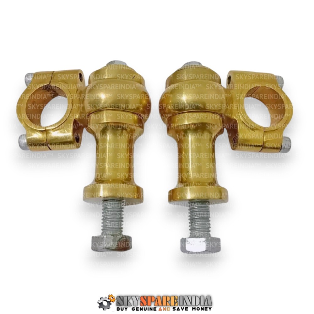 1" Handlebar Risers Clamp 2" Rise Approx. Brass Fits For Universal Motorcycle